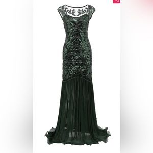 Retro Stage forest green dress size L